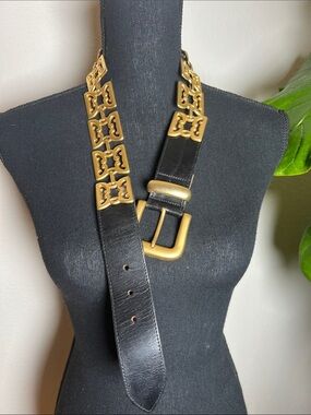 Escada | Accessories | Escada Avignon Vintage Black Leather Gold